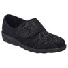 Hausschuh JOSEF SEIBEL "Nice 80", Damen, Gr. 40, schwarz, Textil, geblümt, Basic, Schuhe, Klettschuh, Pantoffel mit praktischem Klettverschluss