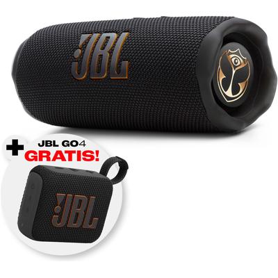 JBL Bluetooth-Lautsprecher "Set: Flip 7 Tomorrowland + Gratis dazu: JBL GO 4 (UVP 49,99€)", schwarz, B:13,00cm H:16,50cm T:21,20cm, Lautsprecher Image