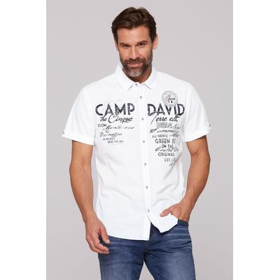 Kurzarmhemd CAMP DAVID, Herren, Gr. XXL, Normalgrößen, weiß, Material: 100% Baumwolle, bedruckt, bestickt, casual, regular fit normal, Kurzarm Umschlagsaum, Hemden, mit Kentkragen Image