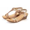 Sandalette VIVANCE "Sommerschuh", Damen, Gr. 38, gold (goldfarben), Obermaterial: 100% Synthetik. Futter: 100% Lederimitat. Decksohle: 100% Textilmaterial. Laufsohle: 100% Synthetik, unifarben, feminin, Schuhe, Sandale, Sommerschuh mit...