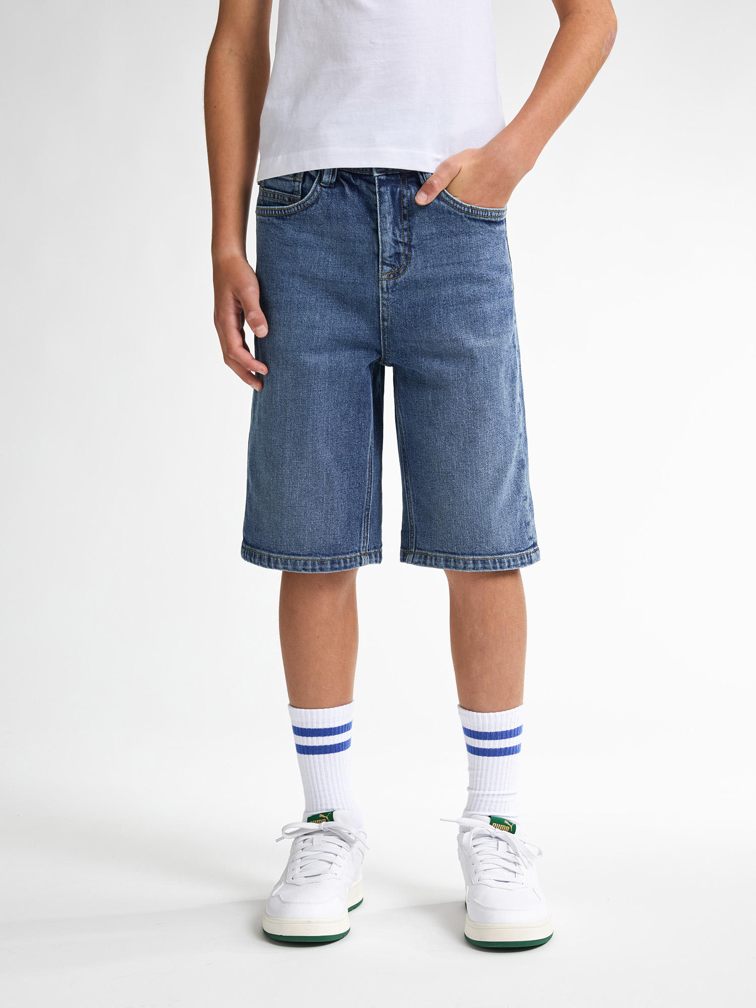 Petrol Industries - Lenox Loose Fit Denim Shorts Papaya Jungen - Blau Image