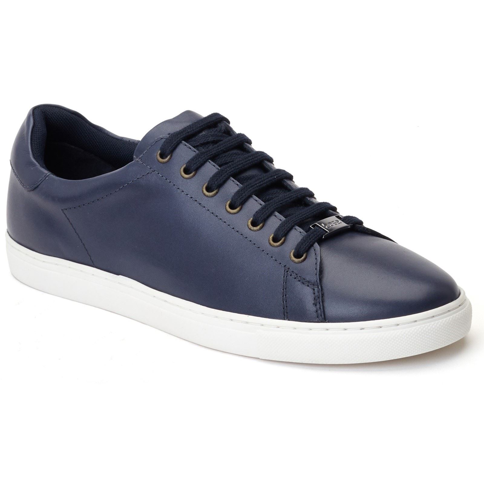 Base London Tucker Leder Herren Sneakers in Marineblau