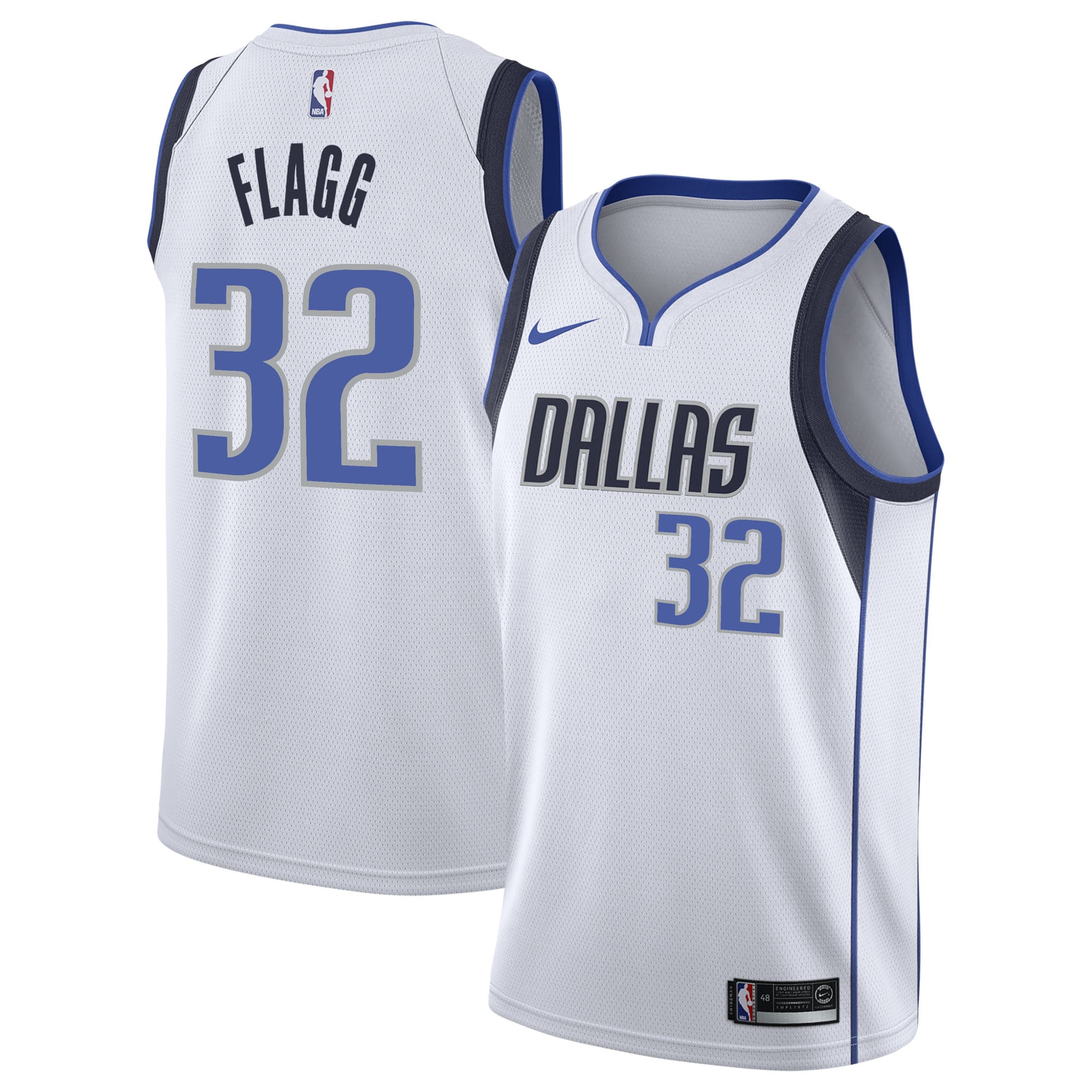 Maillot Nike Association Edition Swingman des Dallas Mavericks, choix de premier tour de la draft NBA 2025 - Blanc - Cooper Flagg - Jeune - unisexe Taille: L (14/16)