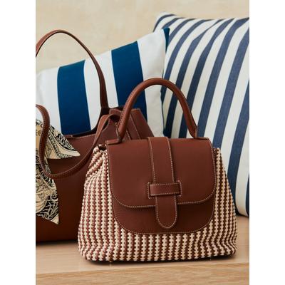 J.McLaughlin Women's Zoey Top Handle Handbag Natural/Light Brown | Leather