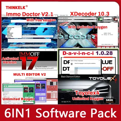 2025 IMMO DOCTOR V2.1+XDecoder 10.3 + Davinci 1.0.28+IMMOFF17+MULTI EDITOR V2+Toyolex4 Unlimited Keygen 6in1 Car Repair software