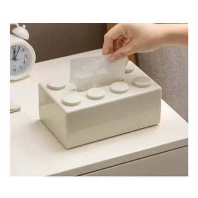 Creative building block tissue box wall-mounted spring paper towel organizer living room coffee table decorations storage box
