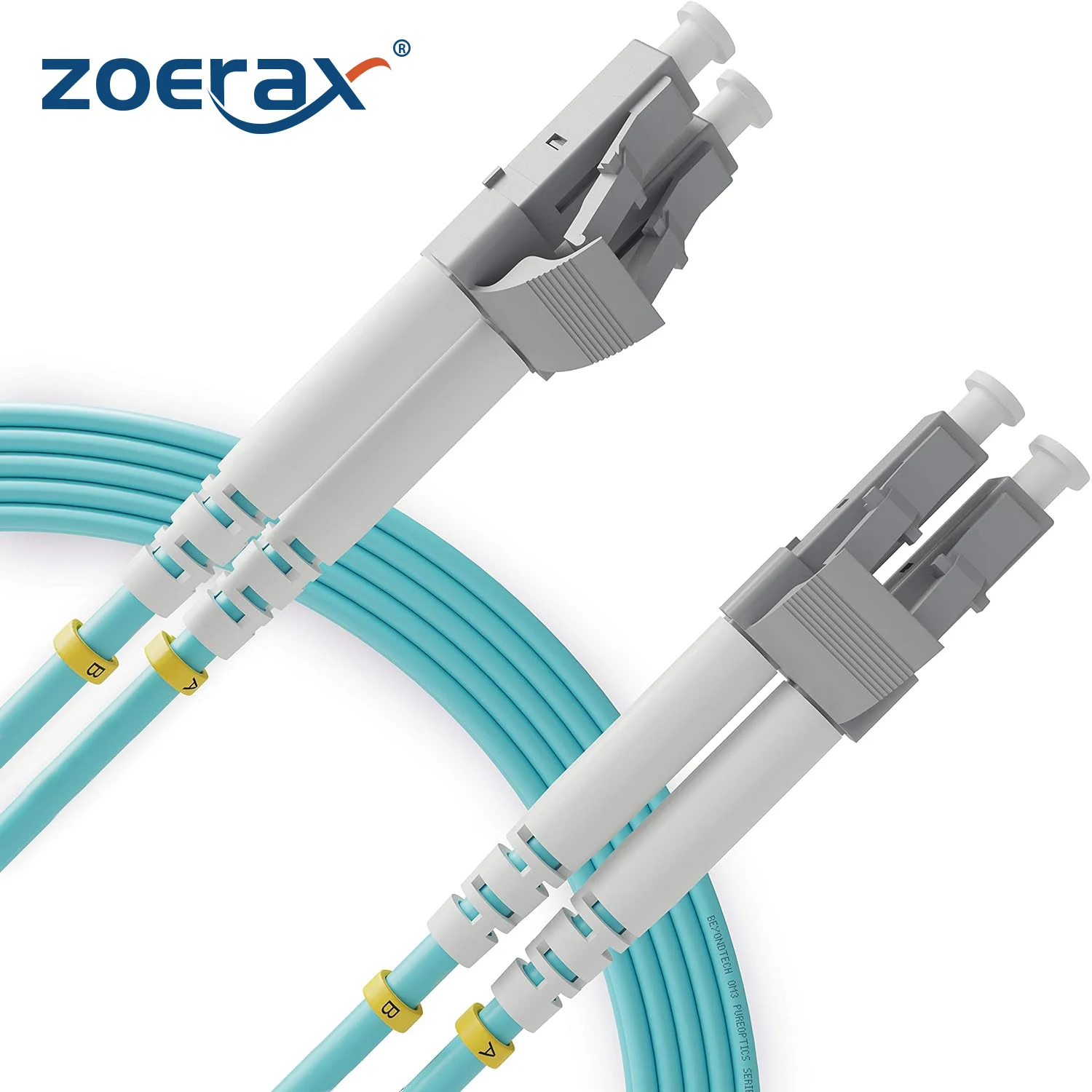 ZOERAX OM3 Glasfaser-Patchkabel (Carrier-Klasse) LC UPC auf LC UPC Duplex 3,0 mm 50/125 μm 10 Gbit/s Multimode-Riser (LSZH) Image