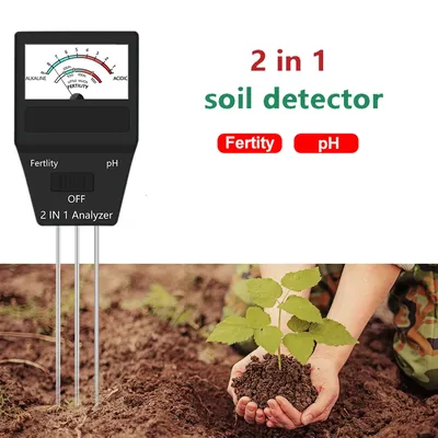 2 in 1 Soil PH Fertility Meter With 3 Probes Soil PH Tester Plant Fertile Measure Device Acidity Meter For Garden