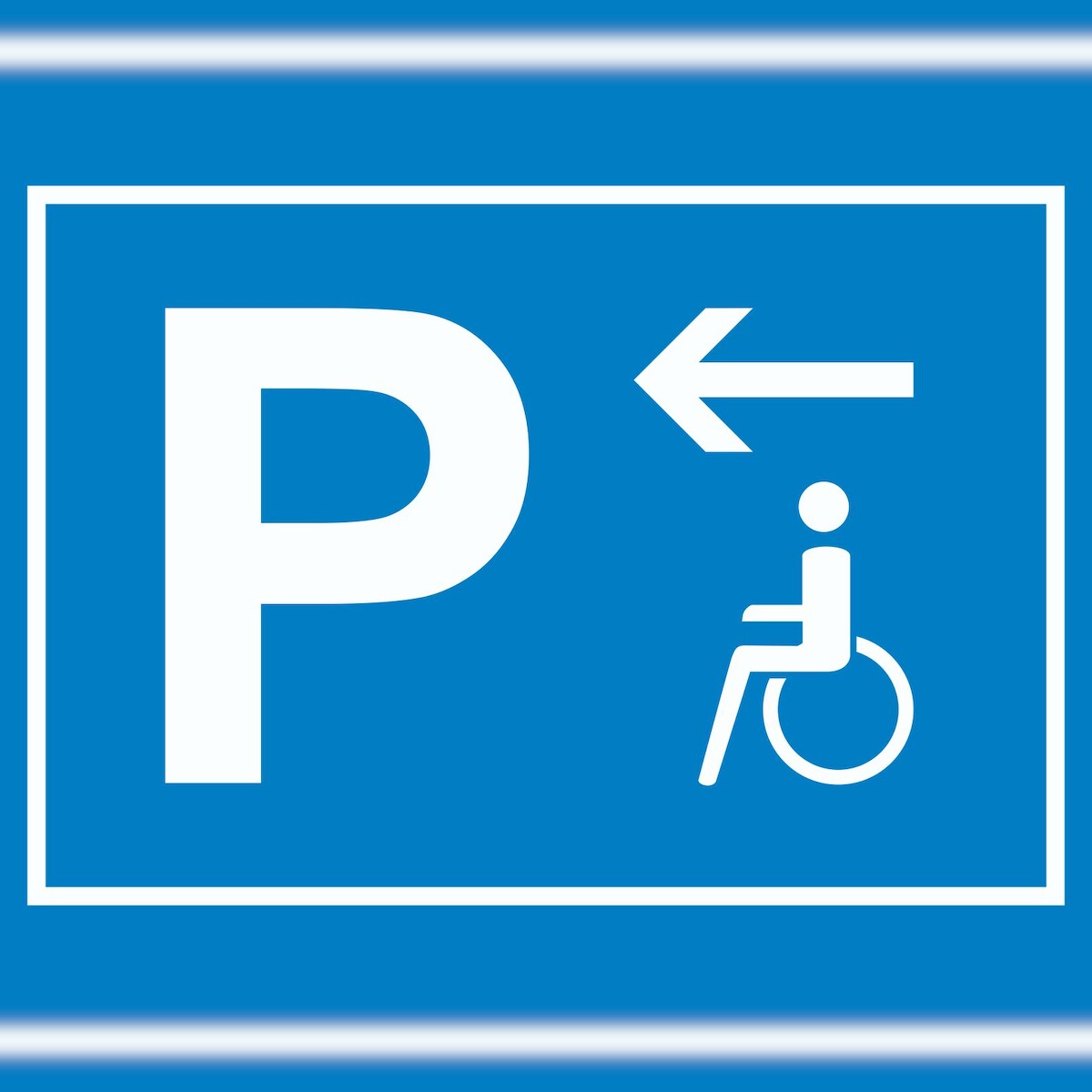 HB-Druck Behinderten Parkplatz Schild mit Richtungspfeil links waagerecht A2 (420x594mm) Image