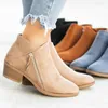 Herbst Frauen Schuhe Retro High Heel Stiefeletten Weibliche Block Mid Heels Casual Botas Mujer Booties Feminina