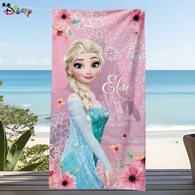 Disney Elsa Floral Beach Towel: A Magical Addition to Your Beach Days! Suitable for towels, bath towels, beach towels, gifts