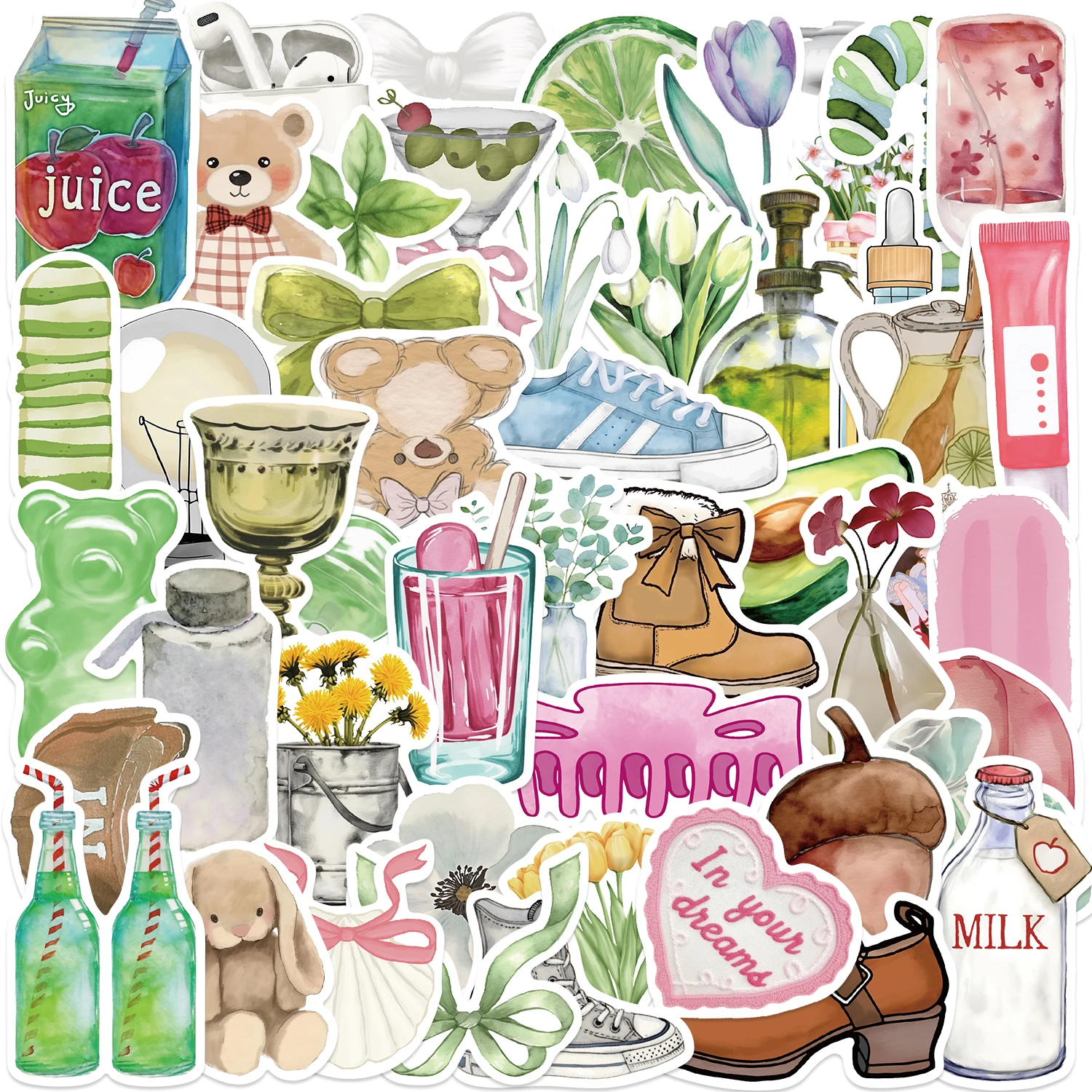 50PCS The Clean Girl Aufkleber Ästhetische Graffiti Scrapbooking Collage Material Telefon Fällen Gitarre Notebooks DIY Dekorativ Image