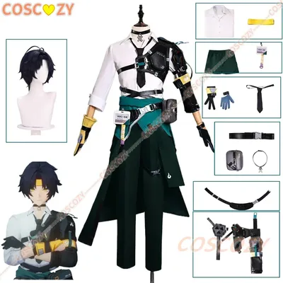 Harumasa Cosplay Kostüm Perücke Zenless Zone Zero Game Uniform Stirnband Choker Requisiten Abschnitt 6 Halloween Party Anzug für Frauen Männer Image