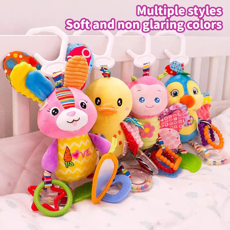 Baby Hängen Rasseln Weiche Spielzeug Multifunktionale Sensorischen Cartoon Tier Windspiel Plüsch Spielzeug Baby Kinderwagen und Bett Baby Spielzeug Geschenke