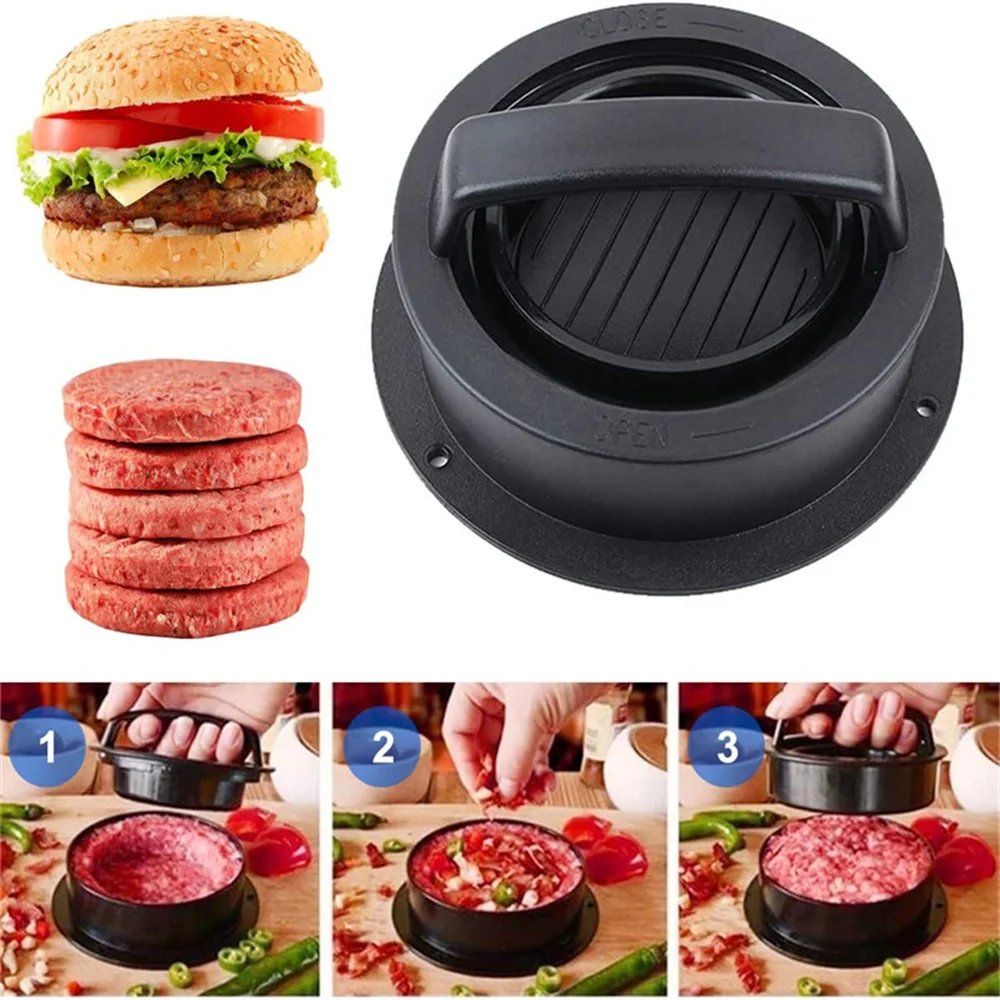 3 in1hamburger Fleisch presse Hersteller runde Form Antihaft gefüllte Burger Paste tchen Rindfleisch Grill Kuchen presse Formenbauer Küche Image