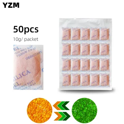 10g 50 Package Orange Waterproof Reusable Silica Gel Beads Bottles Moisture Absorber Electronic Product Desiccant Dehumidifie