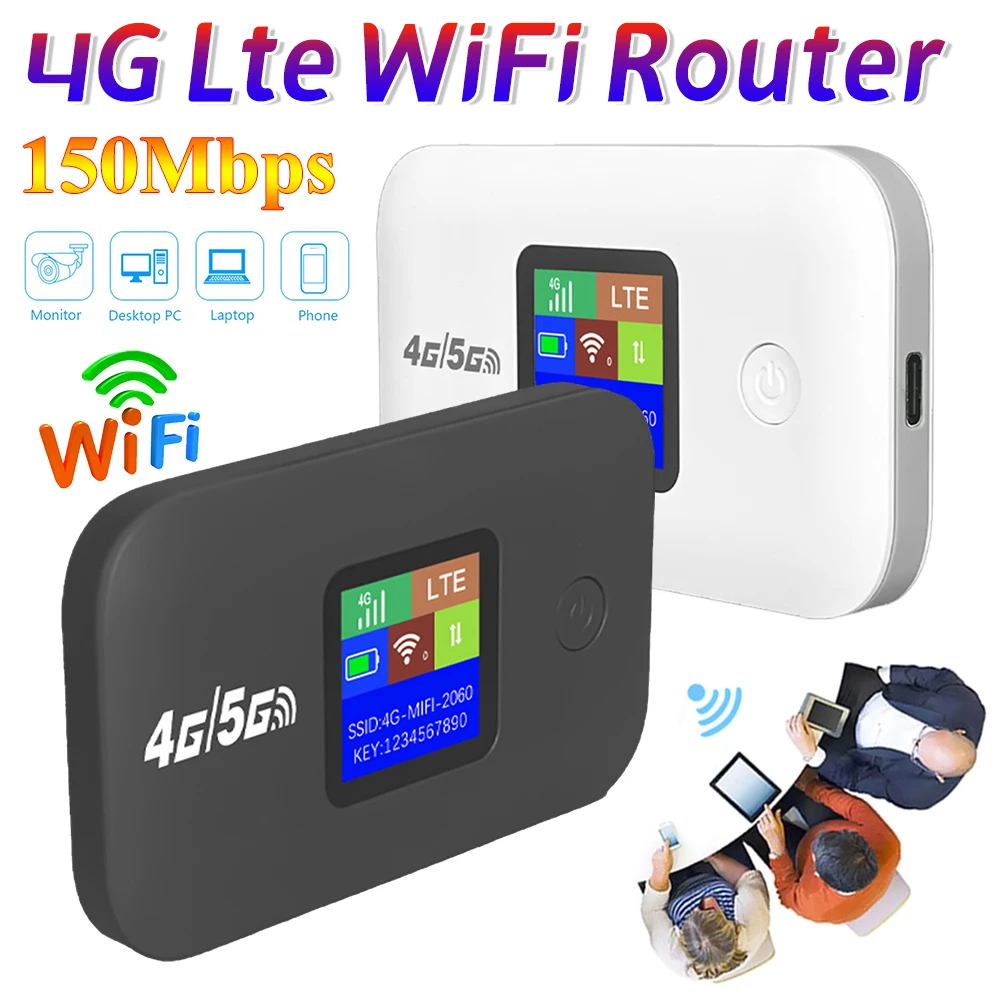 4G LTE Wireless WiFi Router 150Mbps Taschen-WiFi-Modem mit SIM-Kartensteckplatz Tragbares MiFi-Modem Auto Mobile Wifi Hotspot Dongle