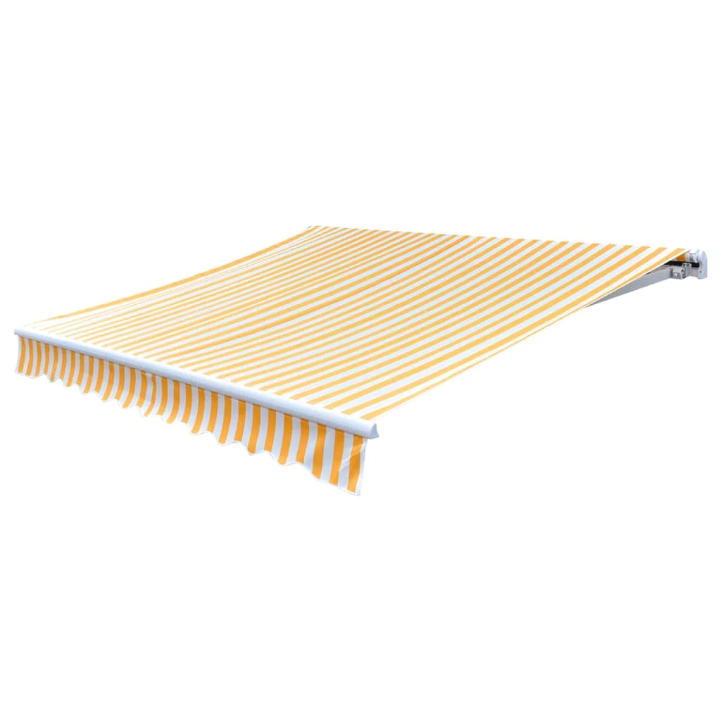 Sonnenblumen-Gelbe und weiße Leinwand-Markise, 3 x 2,5 m, für den Außenbereich, Garten, Balkon, Fenster, Markisen, Terrassendekoration Image