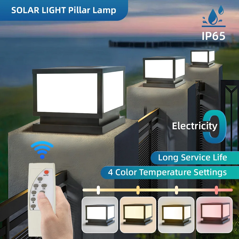 LED lumière solaire extérieure étanche colonne solaire lumière détachable stigmate lampe télécommande lumière LED jardin couloir lampe solaire