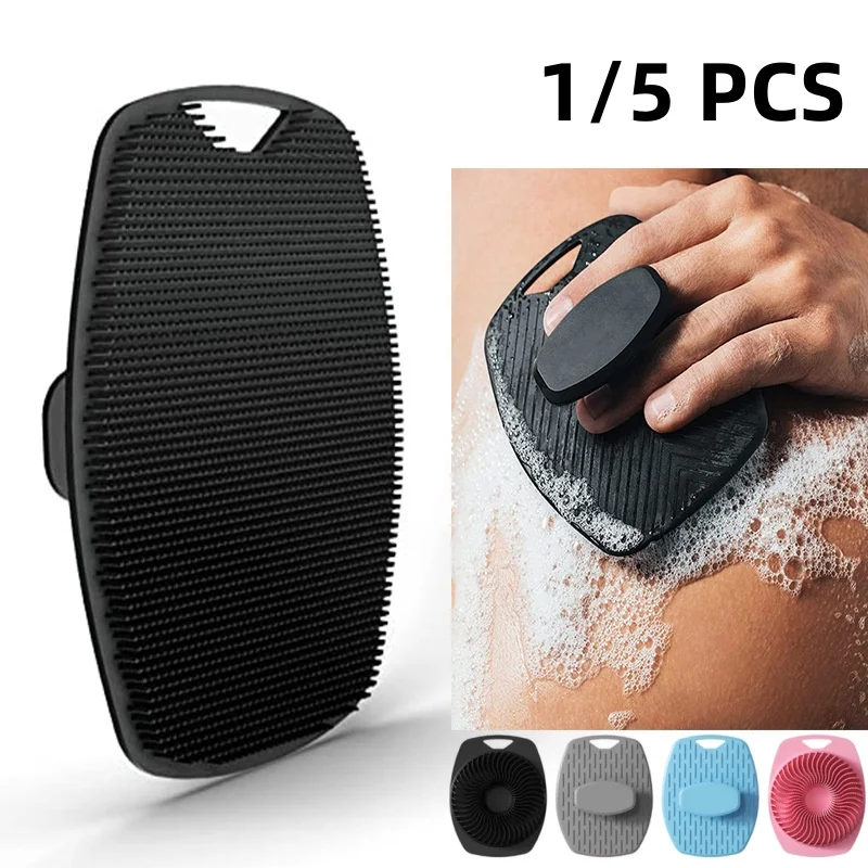 1/5pc Weiche Silikon Peeling Pinsel Reiniger Manuelle Körper Reinigung Körperpflege Wäscher Dusche Sanfte Massage Bad Pinsel für Männer Image