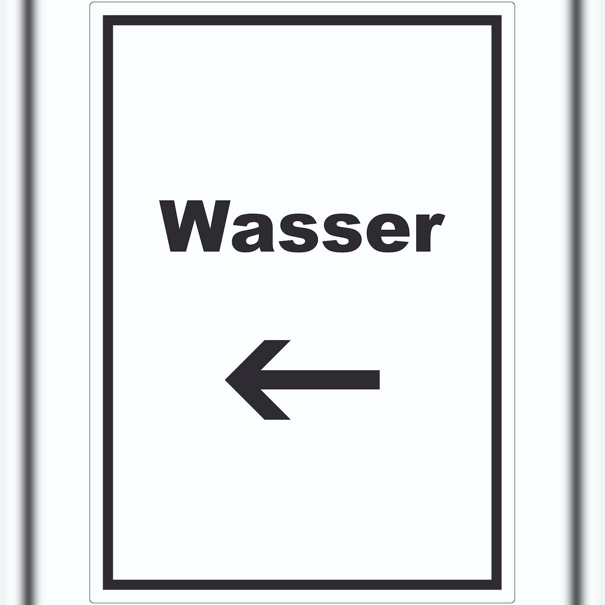 HB-Druck Wasser Aufkleber mit Text und Richtungspfeil links Anschluss hochkant A0 (841x1189mm) Image