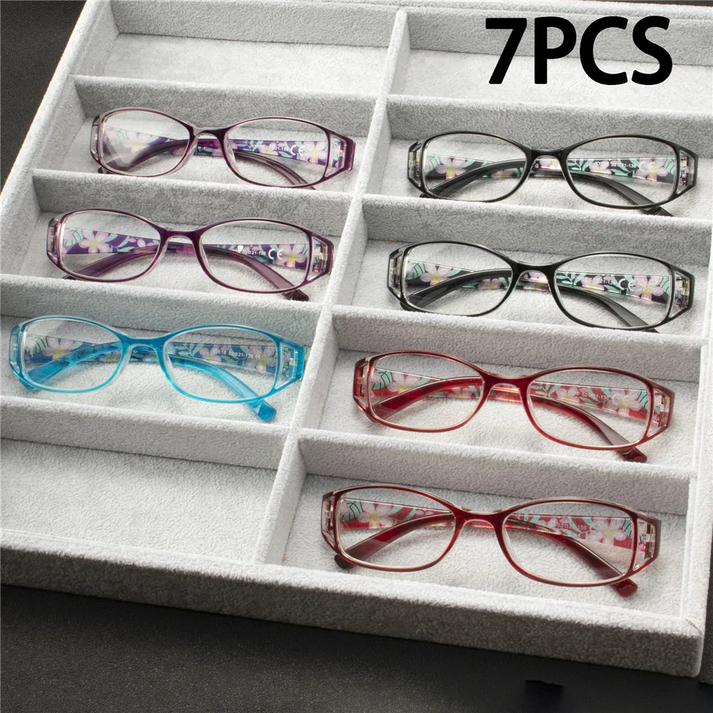 7PCS Lesebrille Leichte Anti Augen Überanstrengung Mode Computer Presbyopie Brille Für Frauen Männer Image