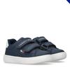Sneaker TOMMY HILFIGER, Kinder, Gr. 28, blau (blau, weiß), Synthetik, modisch, Schuhe, Klettschuh, Freizeitschuh mit Logoverzierung
