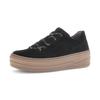 Plateausneaker GABOR, Damen, Gr. 41, schwarz, Veloursleder, unifarben, sportlich, Schuhe, Schnürschuh, Halbschuh, Freizeitschuh mit Best Fitting-Passform
