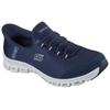 Slip-On Sneaker SKECHERS "GLIDE-STEP-PURSUIT", Damen, Gr. 37, blau (navy), Textil, sportlich, Schuhe, Freizeitschuh mit elastischem Einstieg, Topseller