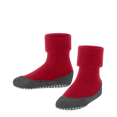 Hausschuh FALKE "Cosyshoe Teens", Kinder, Gr. 35-36, rot (rot pepper), Obermaterial: 90% Schurwolle, 10% Polyamid, casual, Schuhe, mit Noppendruck Image