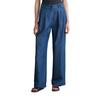 Chinohose MARC O'POLO "mit TENCEL™ Lyocell", Damen, Gr. 44, Normalgrößen, schwarz indigo tencel denim, Obermaterial: 82% Baumwolle, 18% Lyocell, unifarben, casual, weit lang, Hosen