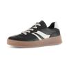 Plateausneaker GABOR "FLORENZ", Damen, Gr. 37, schwarz-weiß (schwarz, weiß), Kalbsleder, unifarben mit Farbeinsatz, sportlich, Schuhe, Freizeitschuh, Halbschuh, Schnürschuh in Bequemweite G (= weit)