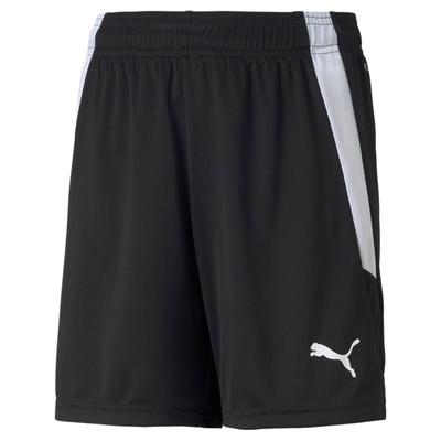 Trainingsshorts PUMA "TEAMLIGA SHORTS JR", Kinder, Gr. 176, N-Gr, schwarz-weiß (puma schwarz, puma weiß), Interlock, Obermaterial: 100% Polyester, unifarben, sportlich, regular fit kniefrei, Hosen Image