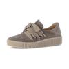 Plateausneaker GABOR, Damen, Gr. 43, grau (taupe), Veloursleder, unifarben, sportlich, Schuhe, Schnürschuh, Halbschuh, Slipper mit aufgesetzter Zierschnürung