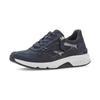 Plateausneaker GABOR ROLLINGSOFT, Damen, Gr. 40, blau (dunkelblau), Nubukleder, Glattleder, Lackleder, sportlich, Schuhe, Schnürschuh, Halbschuh mit der typischen rollingsoft-Laufsohle