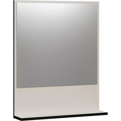 Badspiegel WELLTIME "Amrum", grau (hellgrau), B:60cm H:74cm T:14cm, FSC-zertifizierter Holzwerkstoff, glasspiegel, Spiegel, Eleganter Badezimmerspiegel mit Ablage Image