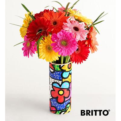 1-800-Flowers Flower Delivery Britto Hello Joy Bouquet 12 Stems Of Gerbera Daisies W/ Vase