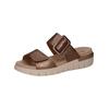 Pantolette CAPRICE "Caprice Pantoletten Leder", Damen, Gr. 39, grau (taupe), Leder, casual, Schuhe
