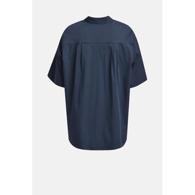 Kurzarmbluse SMITH & SOUL, Damen, Gr. S, blau (marine), Material: 70% Baumwolle, 27% Polyamid, 3% Elasthan, unifarben, casual, lässig geschnitten normal, hoch geschlossener Ausschnitt, Kurzarm gerader Abschluss, Blusen, mit Rückenpasse Image