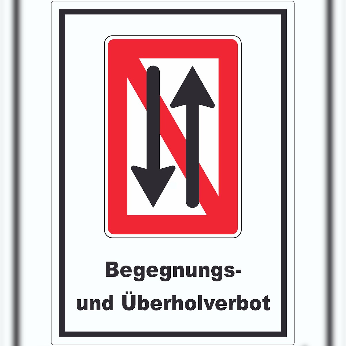 HB-Druck Begegnen und überholen verboten Symbol und Text Aufkleber A1 (594x841mm) Image