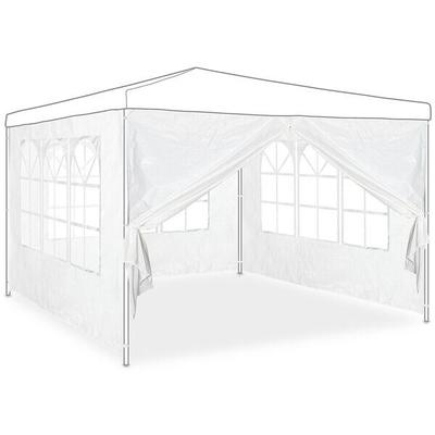 relaxdays 4er-Set Seitenwand für Pavillon weiß weiß