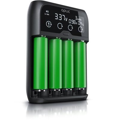 Universal Akku Ladegerät mit lcd Display für Li-ion, Ni-MH, Ni-Cd, LiFePo4 Akkus - Aplic Image