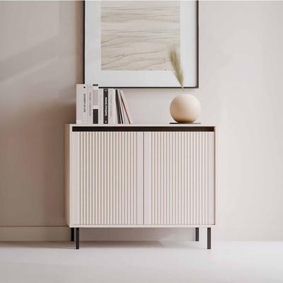 Kommode Kersi 812 Sideboard mit zwei Türen und Metallbeine Beige - Furnix Image