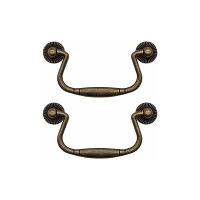 Antikmessing – 2er-Pack klappbare Schubladengriffe aus Eisen für Schranktüren, Kommoden, Küchen, Image