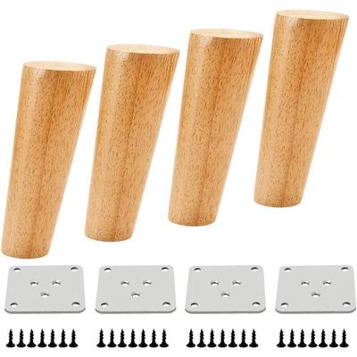 15 cm Holzfarbe, schräg, konisch, zuverlässige Holzmöbel, Schrankbeine, Sofafüße mit Schrauben und Image