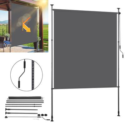 TEMU Outdoor Roller Blind 120/150/200cm Uv With Pu Coating Privacy Screen Vertical Balcony Shade Image