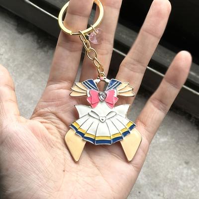 TEMU Jk Sailor Suit Keychain - Vibrant Design With Pink & Blue Accents, Alloy - Ideal For Backpacks, & Cosplay Accessories - Perfect Gift For Anime Fans Image