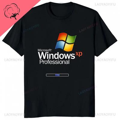 TEMU Professional Logo Printed Men's T-shirt - Black Retro Gaming Graphic Tee, Loose Fit Breathable Cotton, Hipster , , Hand Wash Only Image