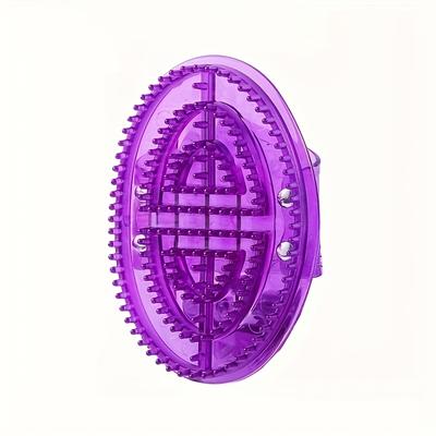 TEMU 1pc Acupressure Meridian Brush - Purple Plastic Body Massage Tool With Soft Bristles For Full-body Use, Scalp & Muscle, Promotes & Reduces Muscle Tension