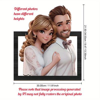 TEMU Customized Acrylic Art - Ai Generated Cartoon Design - For Valentine's Day, Christmas, Birthday And Anniversary Gifts - Versatile Home Decoration For Living Room, Bedroom, Office Image